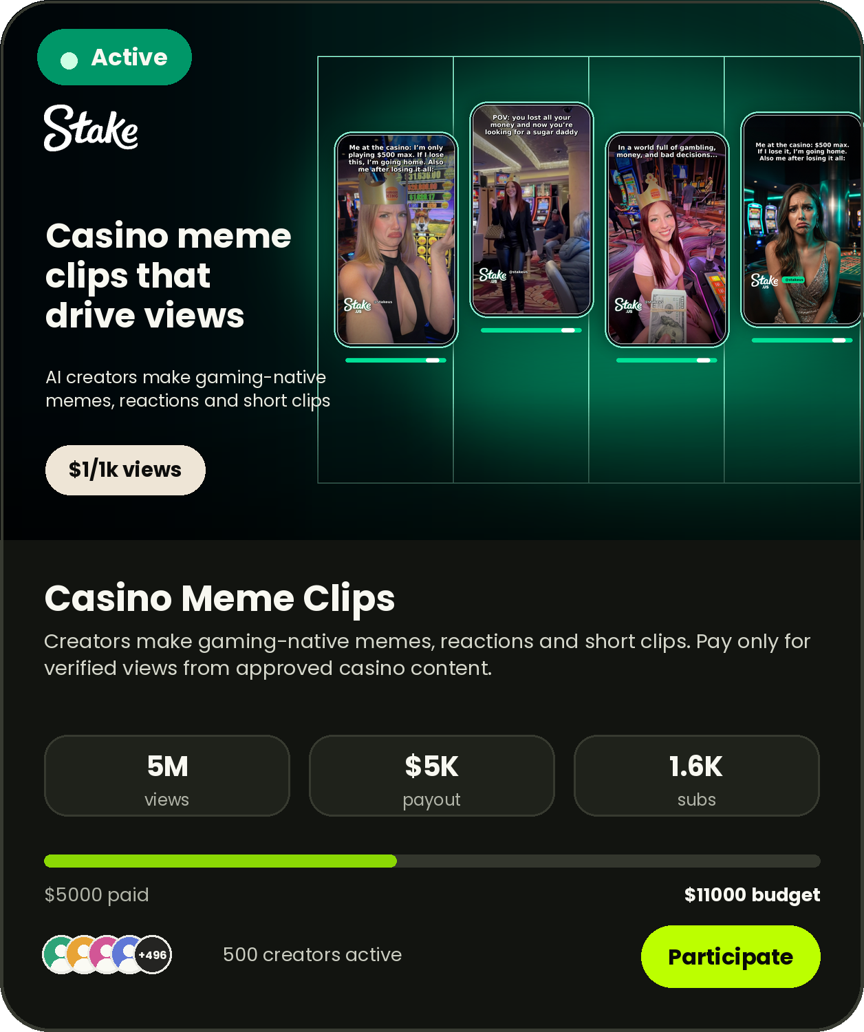 Creator-led casino campaign