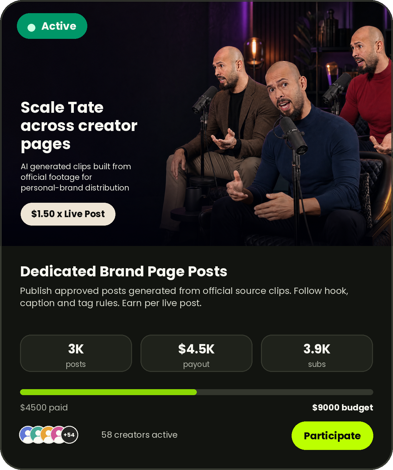 Dedicated posts campaign