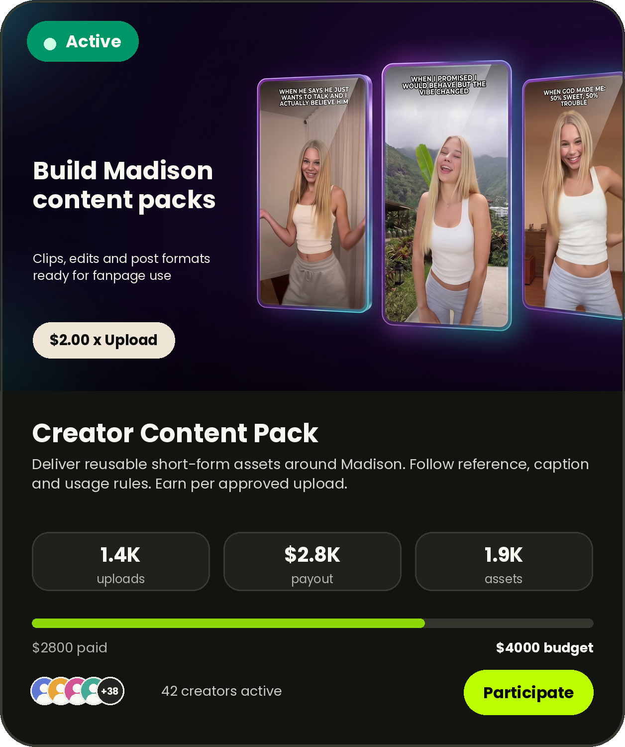 Creator content pack