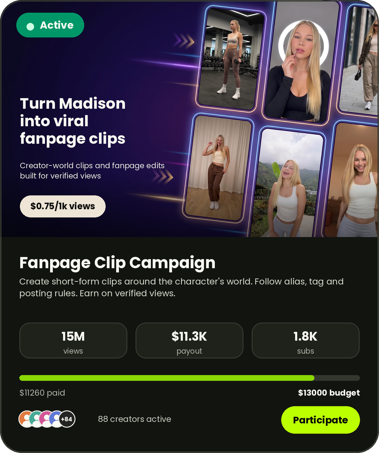 Fanpage clip campaign